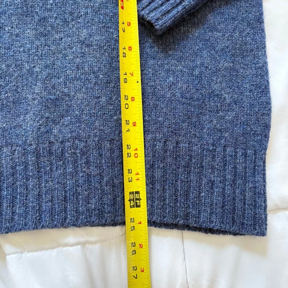 Vintage Chaps Ralph Lauren Mens Blue Shetland 100% Wool Crewneck Sweater Medium